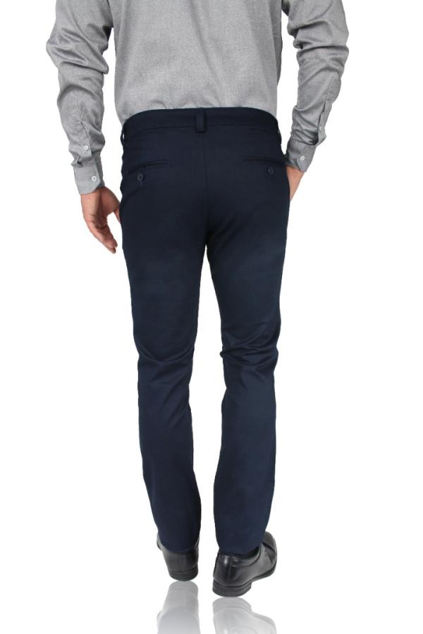 Pantalón Stretch de Vestir Color Azul Marino Slim Fit Para Caballero